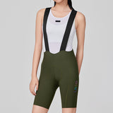 Women's Seamless Bib Shorts SI-1 Nimble-Olive Green