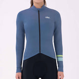 Women's Training Thermal Cycling Jersey Flower-Indigo Blue