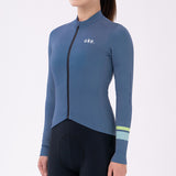 Women's Training Thermal Cycling Jersey Flower-Indigo Blue